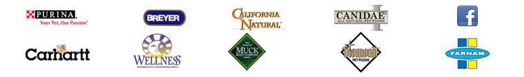 We carry Purina, Breyer, California Natural, Canidae, Carhartt, Wellness, Muck, Diamond, and Farnam products.  Visit us on Facebook!