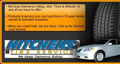 We keep Delmarva rolling; click "Tires & Wheels" to see all we have to offer! Products & service you can trust from a 15-year family owned & operated business. When you need help, we are there. Call us for 24 hour road service.