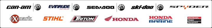 We proudly carry Can-Am, Evinrude, Sea-Doo, Ski-Doo, Spyder, Exmark, STIHL, Triton, Honda, Honda Marine, and Honda Power Equipment.