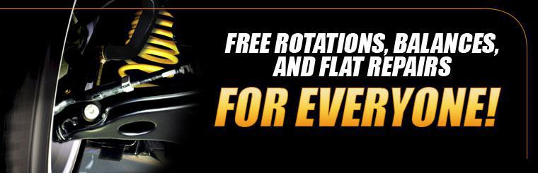 Free rotations, balances, and flat repairs for everyone!