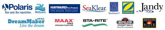 We carry Polaris, BioGuard, Hayward, SeaKlear, SpaGuard, Zodiac, Jandy, DreamMaker, MAAX Spas, Sta-Rite products, Napolean Grills, and Harman Stoves.