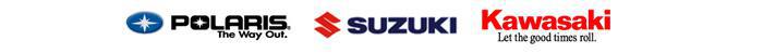 We carry Polaris, Suzuki, and Kawasaki products.