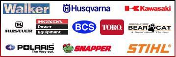 We carry Walker, Husqvarna, Kawasaki, Hustler, Honda Power Equipment, BCS, Toro, Bear Cat, Polaris, Snapper, and Stihl.