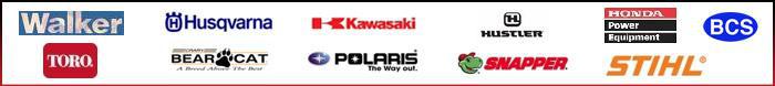 We carry Walker, Husqvarna, Kawasaki, Hustler, Honda Power Equipment, BCS, Toro, Bear Cat, Polaris, Snapper, and STIHL.