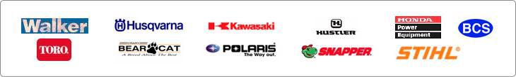 We carry Walker, Husqvarna, Kawasaki, Hustler, Honda Power Equipment, BCS, Toro, Bear Cat, Polaris, Snapper, and STIHL.
