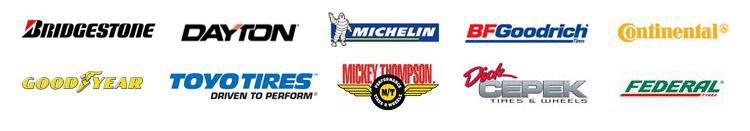 We proudly offer products from Goodyear, Bridgestone, Dayton, Toyo Tires, Continental, Michelin, BFGoodrich, Federal, Mickey Thompson, and Dick Cepek.