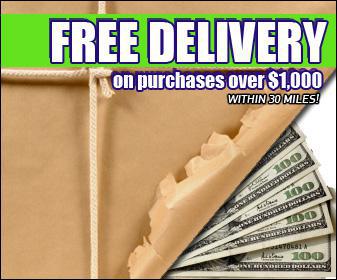 Free delivery on purchases over $1000 within 30 miles!