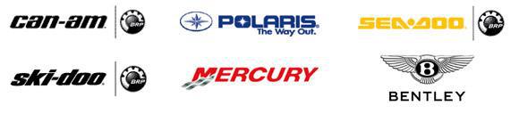 We carry Can-Am, Polaris, Sea-Doo, Ski-Doo, Mercury, and Bentley.