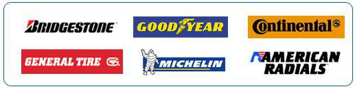 Bridgestone, Goodyear, Continental, General Tire, Michelin, American Radials
