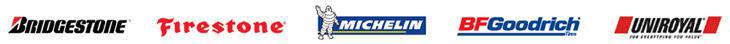 We carry Michelin, BFGoodrich, Uniroyal, Bridgestone, and Firestone.