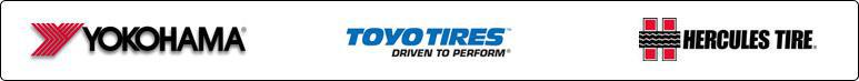 We carry products from Yokohama, Toyo Tires, and Hercules Tire.