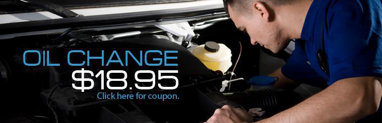 Get an oil change for only $18.95!