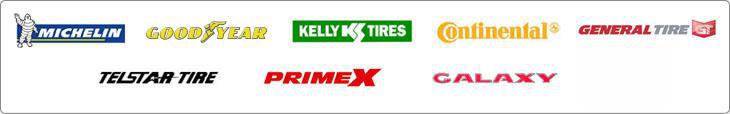 We carry products from Michelin, Goodyear, Kelly Tires, Continental, Telstar-Tire, PrimeX, Galaxy, and General Tire.