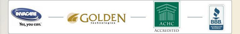 We carry Invacare and Golden Technologies. We are accredited by ACHC and the Better Business Bureau.
