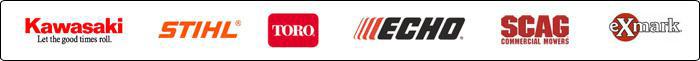 Our inventory includes Kawasaki, Stihl, Toro, Echo, Scag, and eXmark.