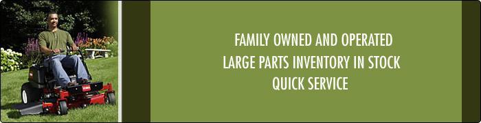Family owned and operated. Large parts inventory in stock. Quick service.