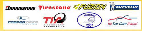 We offer products from Bridgestone, Firestone, Fuzion, Michelin, Cooper, Tire Industry Association, Member of the Virginia Automotive Association in 2007, and Be Car Care Aware.