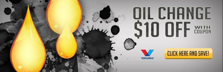 Take $10 off any oil change. Click here for coupon.