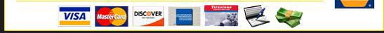 We accept the following forms of payment: Visa, MasterCard, Discover, American Express, Firestone Card, checks, and cash.