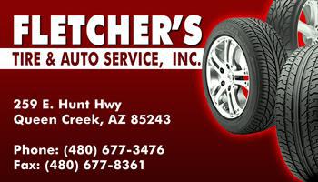 Fletcher's Tire & Auto
Service, Inc.
4301 E Thomas Rd
Phoenix, AZ 85018 Phone: (602) 955-0450