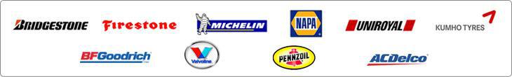 Brands we carry include Bridgestone, Firestone, Michelin, Napa, Uniroyal, Kumho, BFGoodrich, Valvoline, Penzoil, and ACDelco.