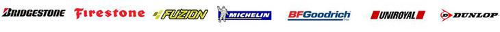 We carry products from Bridgestone, Firestone, Fuzion, Michelin, BF Goodrich, Uniroyal, and Dunlop.