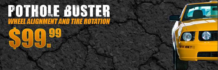 Get a wheel alignment and tire rotation for $99.99 at Rikers Automotive & Tire Centers.
