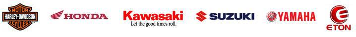 We carry products from Harley-Davidson®, Honda, Kawasaki, Suzuki, Yamaha, and E-TON.