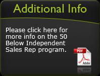 Please click here for more info on the 50 Below Independent Sales Rep program.