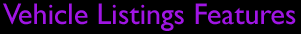 Vehicle Listings Features