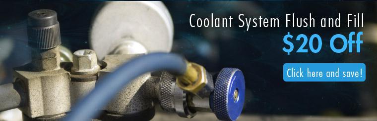 Coolant system flush and fill.