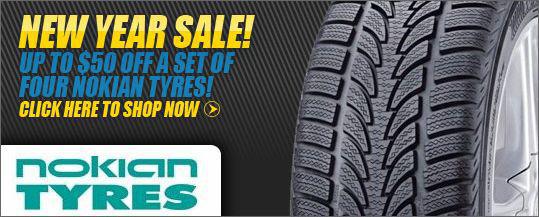 New Year Sale! Up to $50 off a set of four Nokian Tyres! Click here to shop now!