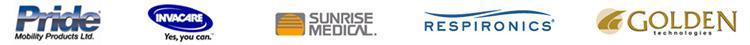 We carry products from Pride, Mobility, Invacare, Sunrise Medical, Respironics, and Golden Technologies.