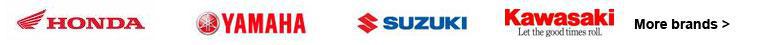 We offer great products by Honda, Yamaha, Suzuki, Kawasaki, and more.