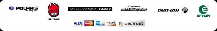 We carry products from Polaris, Spitfire, Ranger RZR, Ranger, Can-Am, and E-TON. We accept Visa, MasterCard, and Discover.