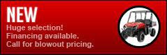 New: Huge selection! Financing available. Call for blowout pricing.