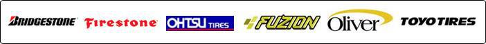 We carry products from Bridgestone, Firestone, Ohtsu, Fuzion, Oliver, and Toyo Tires.