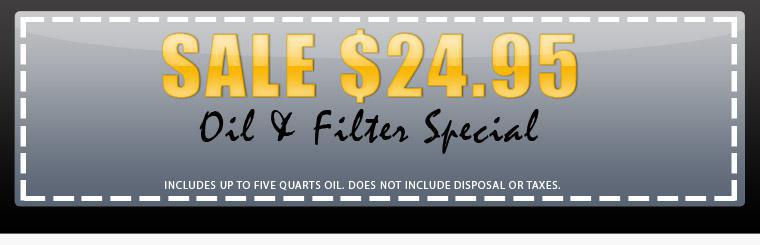 Get an oil change for only $24.95!