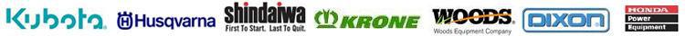 We carry products from Kubota, Husqvarna, Shindaiwa, Krone, Woods, Dixon, and Honda Power Equipment.
