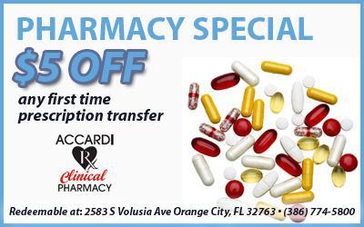 Pharmacy Special - $5 Off any first time prescription transfer.