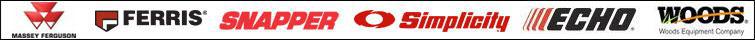 We carry products from Massey Ferguson, Ferris, Snapper, Simplicity, Echo, and Woods