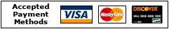 Accepted Payment Methods: Visa, MasterCard, and Discover