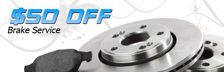 Take $50 off brake service or $25 off per axle.