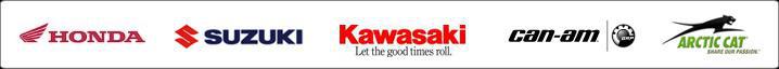 We carry products from Honda, Suzuki, Kawasaki, Can-Am, and Arctic Cat.