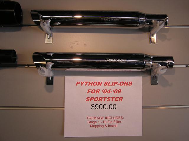 Python Slip-ons for '04-'09 Sportster