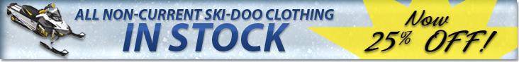 All non-current Ski-Doo clothing in stock is now 25% off!
