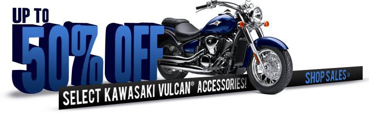 Take up to 50% off select Kawasaki Vulcan accessories.