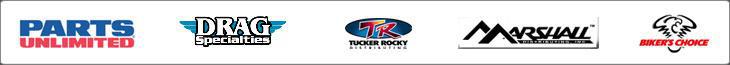 We carry products from Parts Unlimited, Drag Specialties, Tucker Rocky, Marshall, and Biker's Choice.