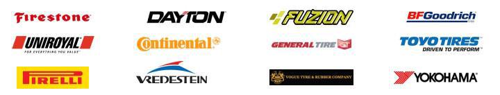 We carry Firestone, Dayton, Fuzion, BFGoodrich, Uniroyal, Continental, General Tire, Toyo Tires, Pirelli, Vredstein, Vogue, Yokohama products.