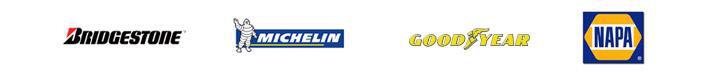 We carry products from Bridgestone, Michelin, Goodyear, and NAPA.